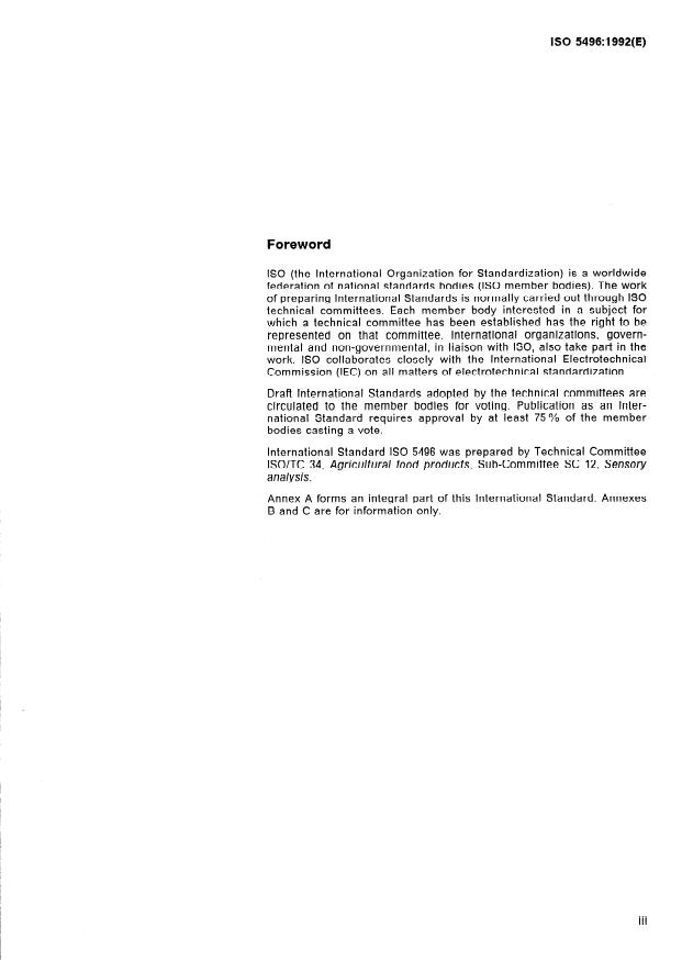 ISO 5496:1992 - Sensory analysis -- Methodology -- Initiation and training of assessors in the detection and recognition of odours