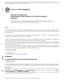 ASTM C1304-23 REDLINE ASTM C1304-23 - Standard Test Method for Assessing the Odor Emission of Thermal Insulation Materials - Page 1 preview