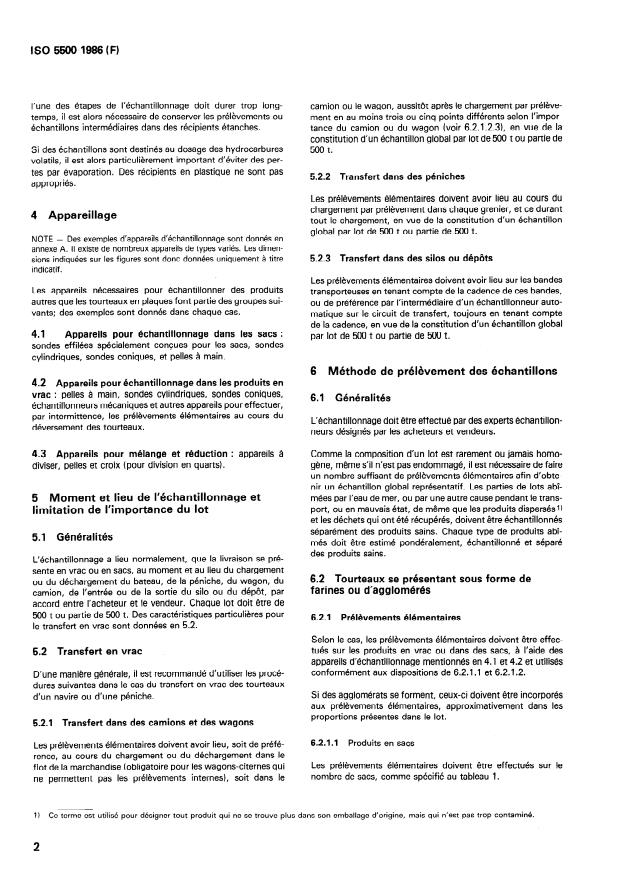 ISO 5500:1986 ISO 5500:1986 - Tourteaux de graines oléagineuses -- Échantillonnage - Page 4 preview