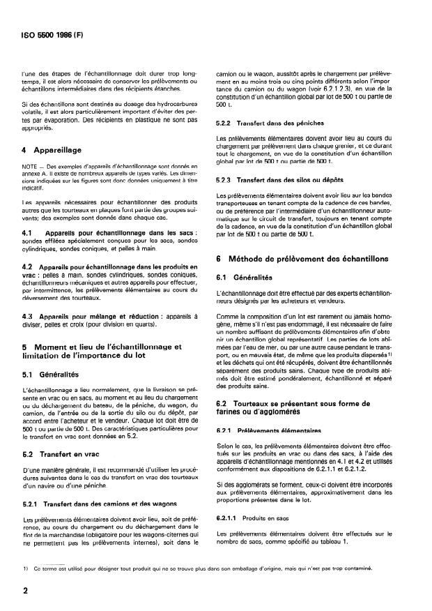 ISO 5500:1986 ISO 5500:1986 - Tourteaux de graines oléagineuses -- Échantillonnage - Page 4 preview