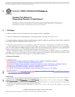 ASTM D2232-23 REDLINE ASTM D2232-23 - Standard Test Method for Evaporating Residue of Naphthalene - Page 1 preview