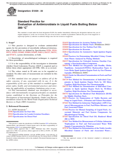 ASTM E1259-23 ASTM E1259-23 - Standard Practice for Evaluation of Antimicrobials in Liquid Fuels Boiling Below 390 °C - Page 1 preview
