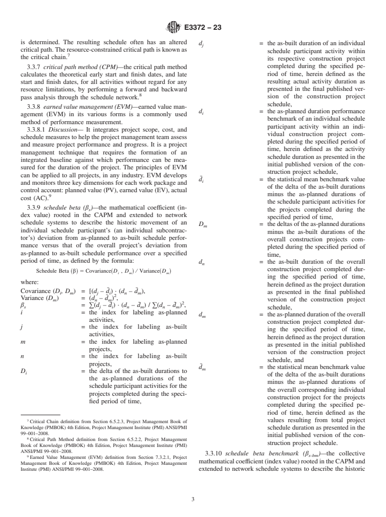ASTM E3372-23 - Standard Guide for Schedule Performance Index, Schedule Beta (β<inf>s</inf  >)