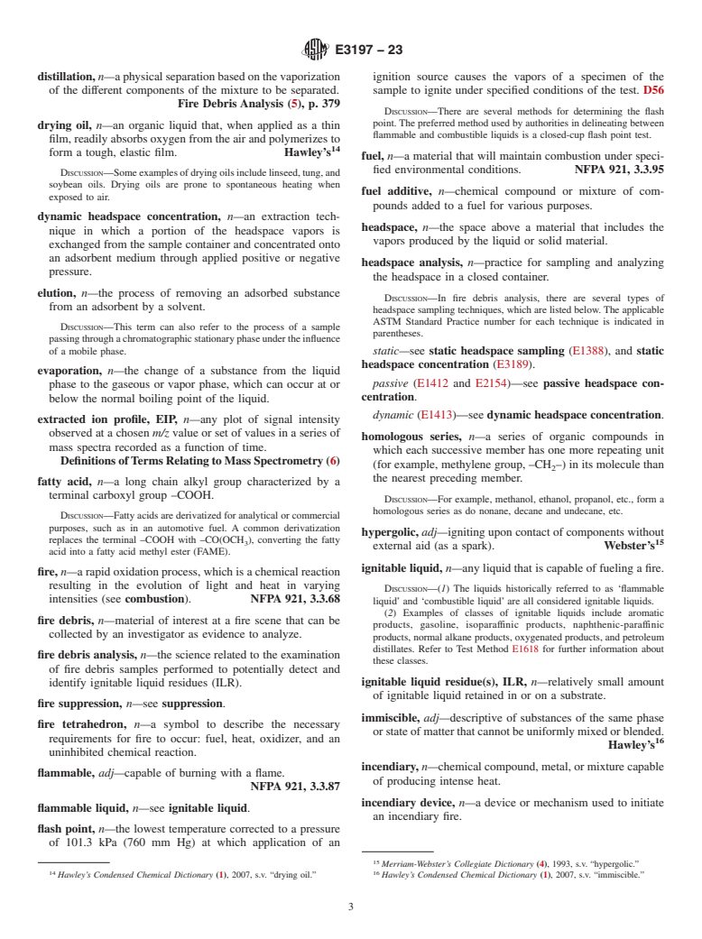 ASTM E3197-23 - Standard Terminology Relating to Examination of Fire Debris