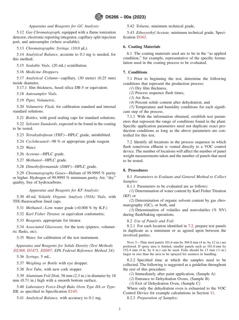 ASTM D6266-00a(2023) - Standard Test Method for Determining the Amount of Volatile Organic Compound (VOC) Released   From Waterborne Automotive Coatings and Available for Removal in  a  VOC Control Device (Abatement)