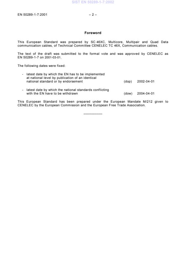 EN 50289-1-7:2001 EN 50289-1-7:2002 - Page 4 preview
