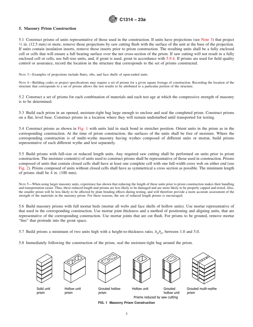 REDLINE ASTM C1314-23a - Standard Test Method for Compressive Strength of Masonry Prisms
