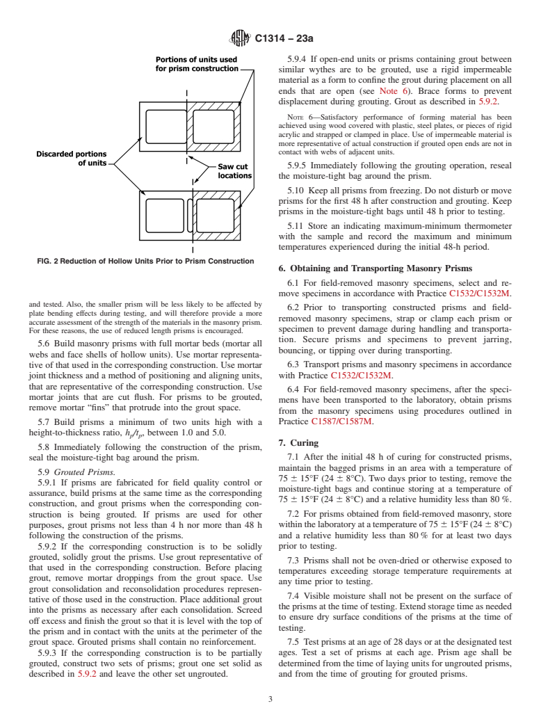 ASTM C1314-23a - Standard Test Method for Compressive Strength of Masonry Prisms