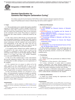 ASTM C1905/C1905M-23 ASTM C1905/C1905M-23 - Standard Specification for Cements that Require Carbonation Curing - Page 1 preview