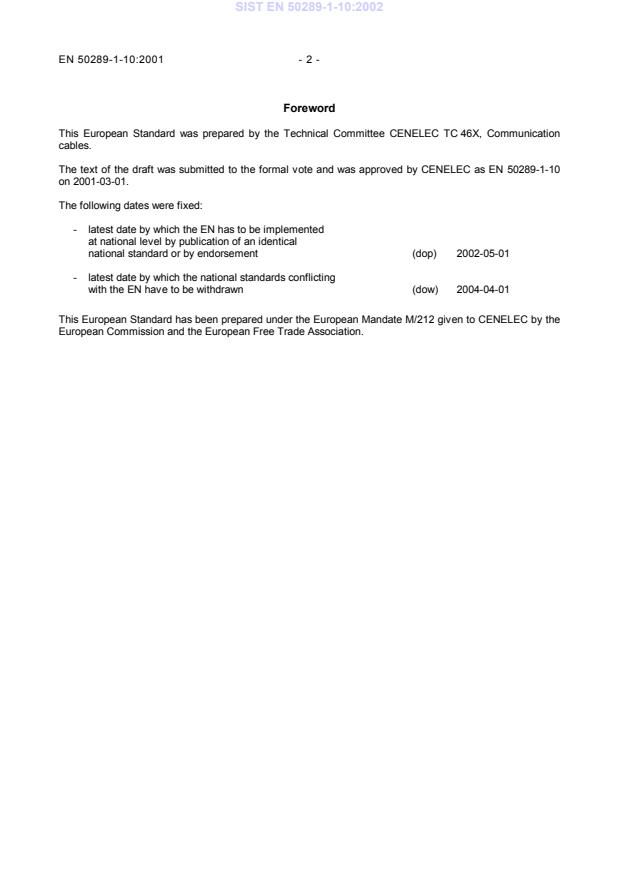 SIST EN 50289-1-10:2002 SIST EN 50289-1-10:2002 - Page 4 preview