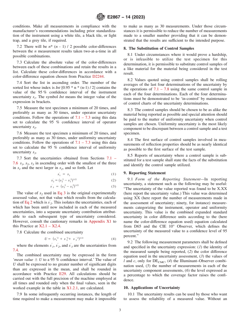 ASTM E2867-14(2023) - Standard Practice for Estimating Uncertainty of Test Results Derived from Spectrophotometry