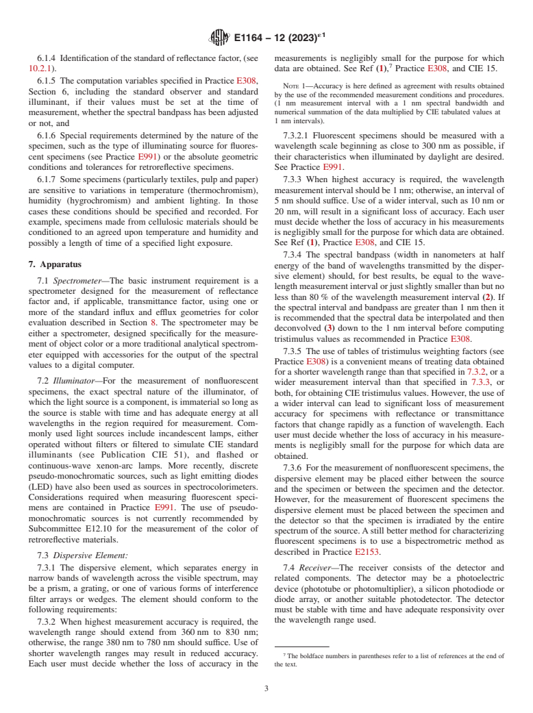 ASTM E1164-12(2023)e1 - Standard Practice for Obtaining Spectrometric Data for Object-Color Evaluation