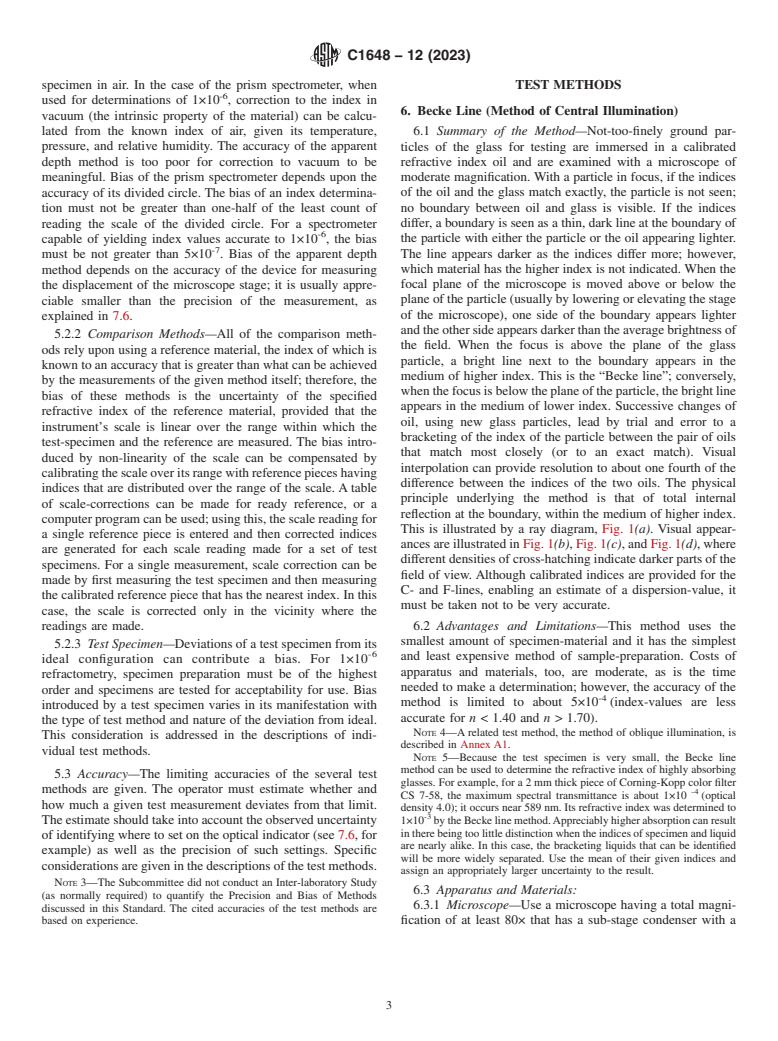 ASTM C1648-12(2023) - Standard Guide for  Choosing a Method for Determining the Index of Refraction and  Dispersion of Glass