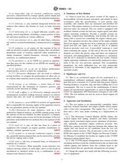 ASTM D6923-23 ASTM D6923-23 - Standard Test Method for Evaluation of Engine Oils in a High Speed, Single-Cylinder Diesel Engine—Caterpillar 1R Test Procedure - Page 4 preview
