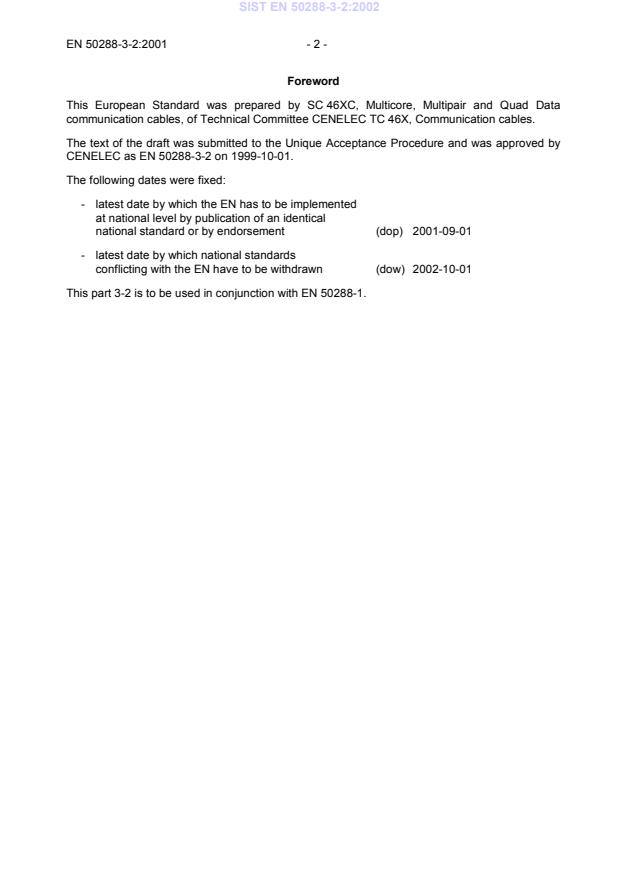 EN 50288-3-2:2001 EN 50288-3-2:2002 - Page 4 preview
