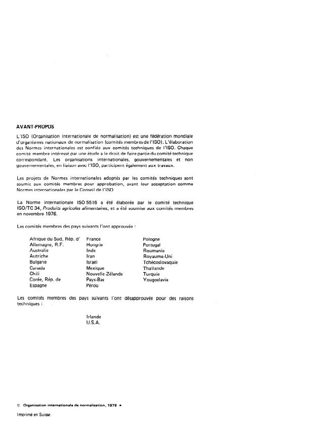 ISO 5516:1978 ISO 5516:1978 - Fruits, légumes et produits dérivés -- Décomposition des matieres organiques en vue de l'analyse -- Méthode par incinération - Page 2 preview