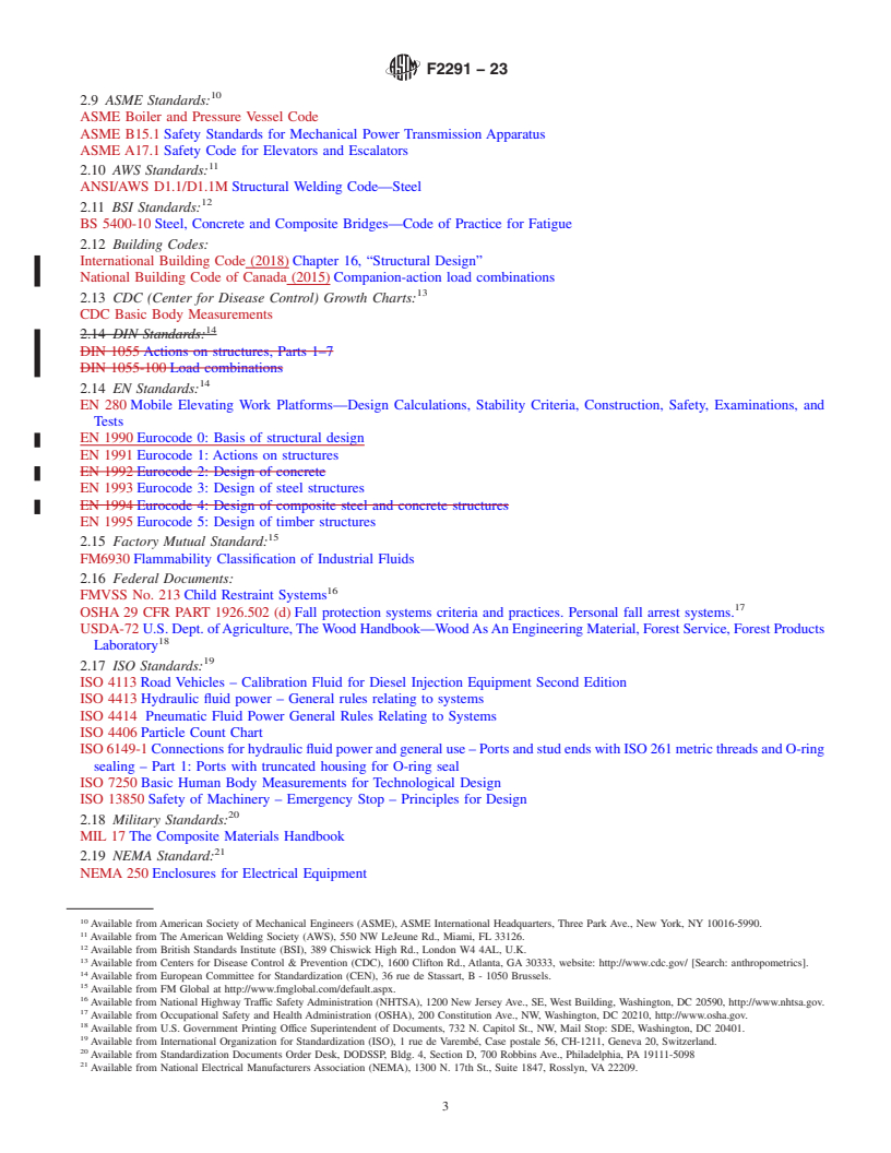 REDLINE ASTM F2291-23 - Standard Practice for Design of Amusement Rides and Devices