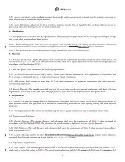 ASTM F628-23 REDLINE ASTM F628-23 - Standard Specification for Acrylonitrile-Butadiene-Styrene (ABS) Schedule 40 Plastic Drain, Waste, and Vent Pipe With a Cellular Core - Page 3 preview