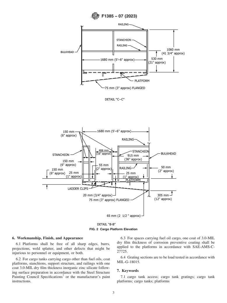 ASTM F1385-07(2023) - Standard Practice for  Platforms in Cargo Tanks