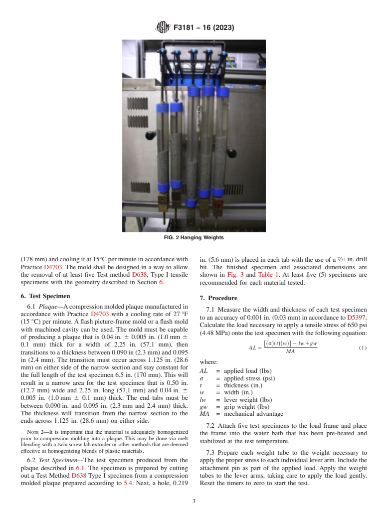 ASTM F3181-16(2023) - Standard Test Method for The Un-notched, Constant Ligament Stress Crack Test (UCLS)  for HDPE Materials Containing Post- Consumer Recycled HDPE