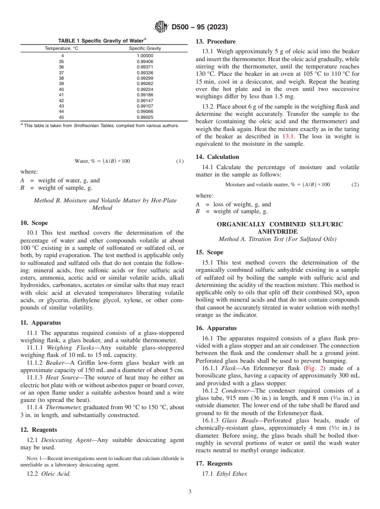 ASTM D500-95(2023) - Standard Test Methods of  Chemical Analysis of Sulfonated and Sulfated Oils