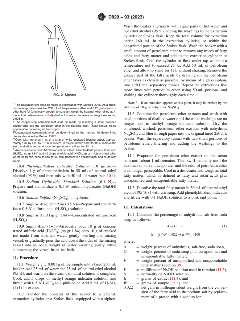 ASTM D820-93(2023) - Standard Test Methods for  Chemical Analysis of Soaps Containing Synthetic Detergents