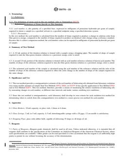 ASTM D5770-23 REDLINE ASTM D5770-23 - Standard Test Method for Semiquantitative Micro Determination of Acid Number of Lubricating Oils During Oxidation Testing - Page 2 preview