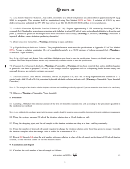 ASTM D5770-23 REDLINE ASTM D5770-23 - Standard Test Method for Semiquantitative Micro Determination of Acid Number of Lubricating Oils During Oxidation Testing - Page 3 preview