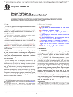 ASTM F88/F88M-23 - Standard Test Method for  Seal Strength of Flexible Barrier Materials