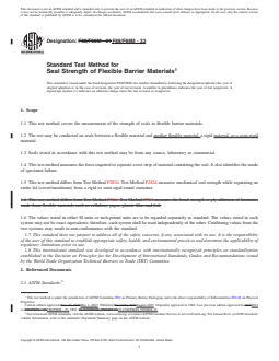 REDLINE ASTM F88/F88M-23 - Standard Test Method for  Seal Strength of Flexible Barrier Materials