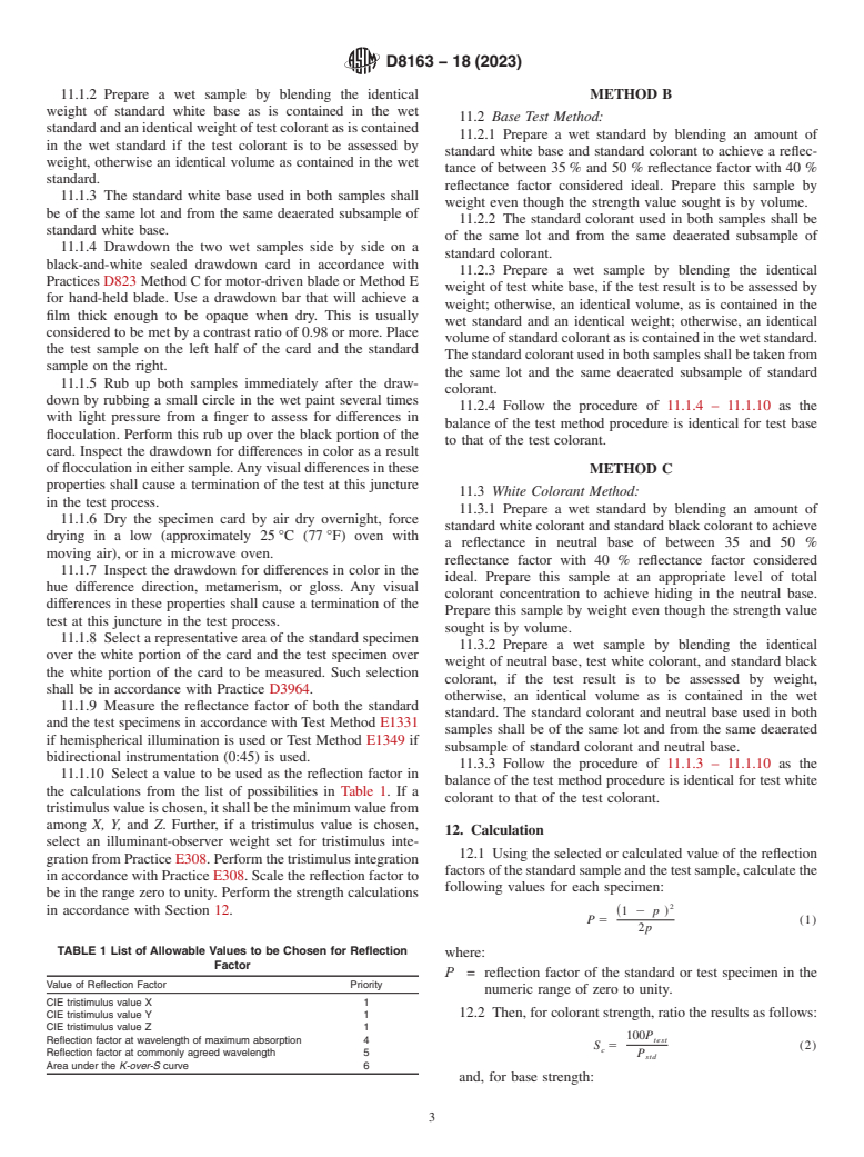 ASTM D8163-18(2023) - Standard Test Method for Determination of Strength of Colorants and Bases for Architectural,  Marine, Maintenance, Commercial, and Industrial Coatings