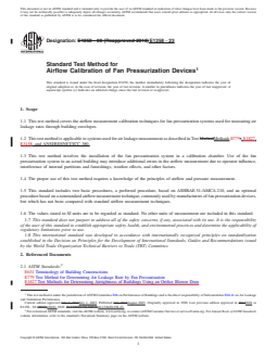 ASTM E1258-23 REDLINE ASTM E1258-23 - Standard Test Method for Airflow Calibration of Fan Pressurization Devices - Page 1 preview
