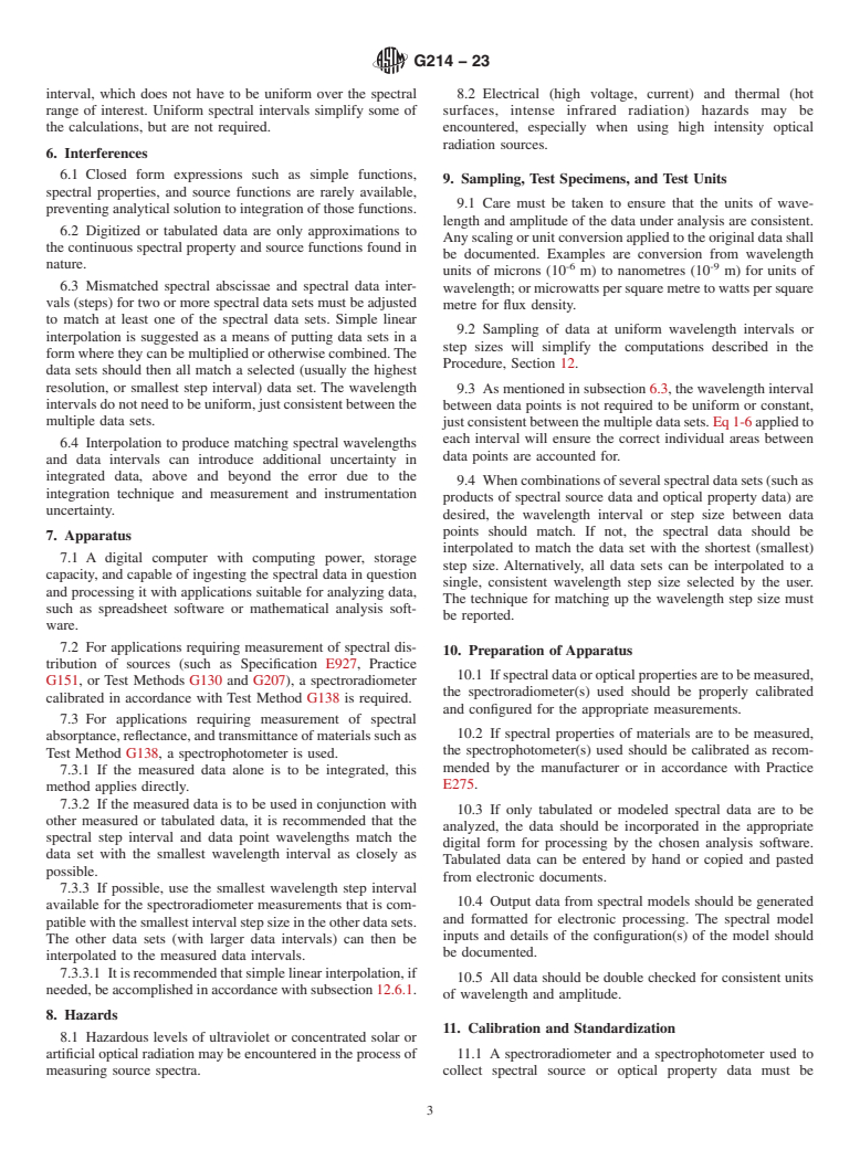 ASTM G214-23 - Standard Test Method for Integration of Digital Spectral Data for Weathering and Durability Applications