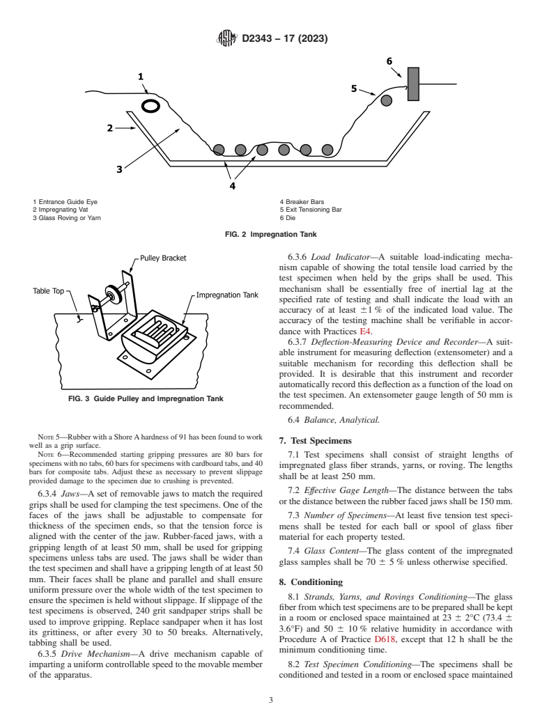 ASTM D2343-17(2023) - Standard Test Method for Tensile Properties of Glass Fiber Strands, Yarns, and Rovings  Used in Reinforced Plastics