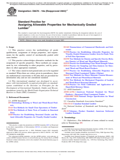 ASTM D6570-18a(2023)e1 - Standard Practice for  Assigning Allowable Properties for Mechanically Graded Lumber - Page 1 preview