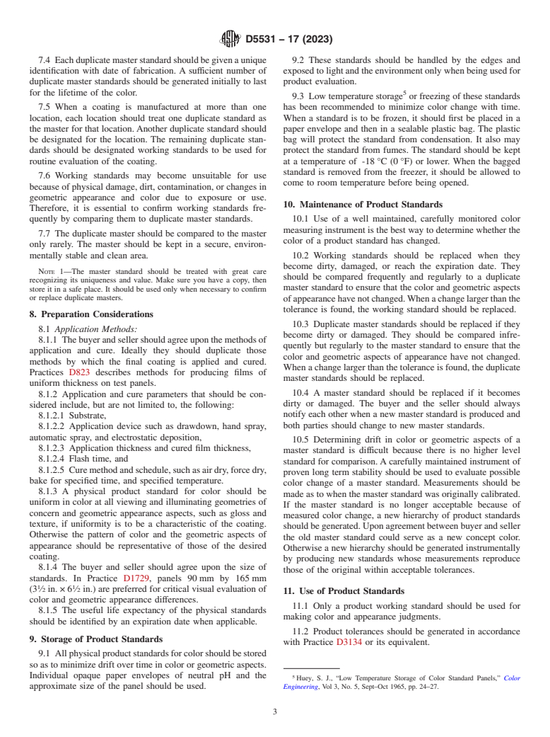 ASTM D5531-17(2023) - Standard Guide for Preparation, Maintenance, and Distribution of Physical Product  Standards  for Color and Geometric Appearance of Coatings