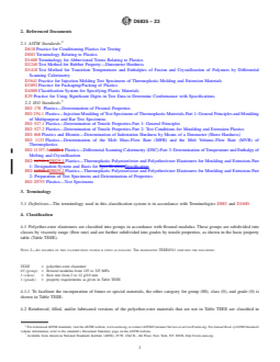 ASTM D6835-23 REDLINE ASTM D6835-23 - Standard Classification System for Thermoplastic Elastomer-Ether-Ester Molding and Extrusion Materials (TEEE) - Page 2 preview