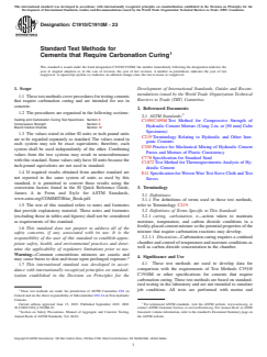ASTM C1910/C1910M-23 ASTM C1910/C1910M-23 - Standard Test Methods for Cements that Require Carbonation Curing - Page 1 preview