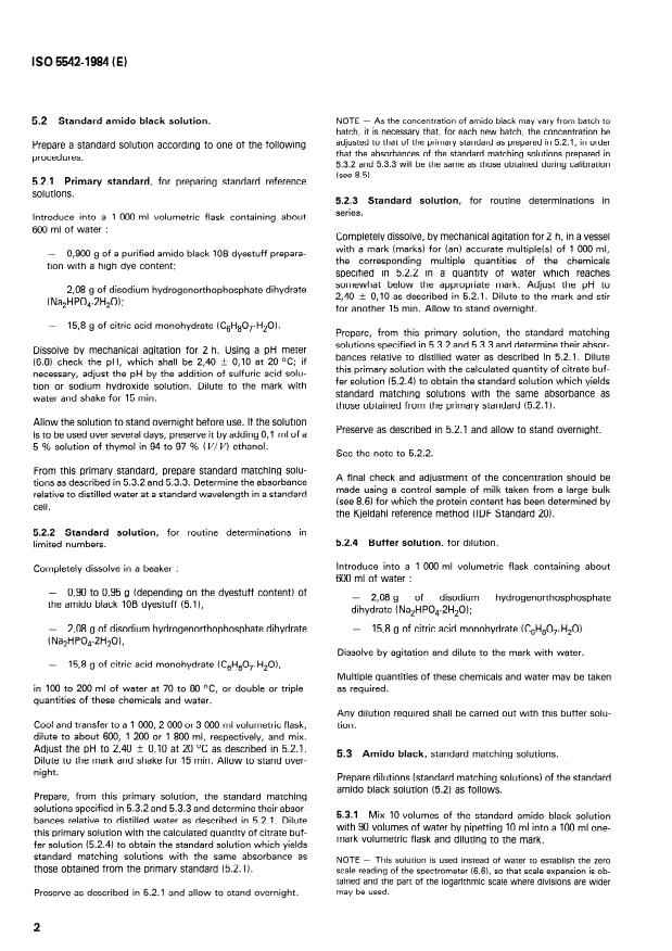 ISO 5542:1984 ISO 5542:1984 - Milk -- Determination of protein content -- Amido black dye-binding method (Routine method) - Page 4 preview