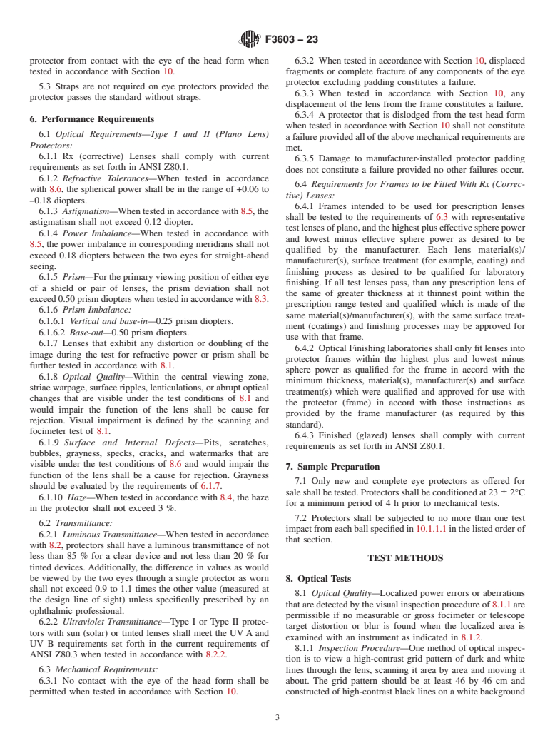 ASTM F3603-23 - Standard Specification for Eye Protectors for Handball