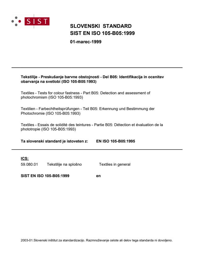 EN ISO 105-B05:1999
