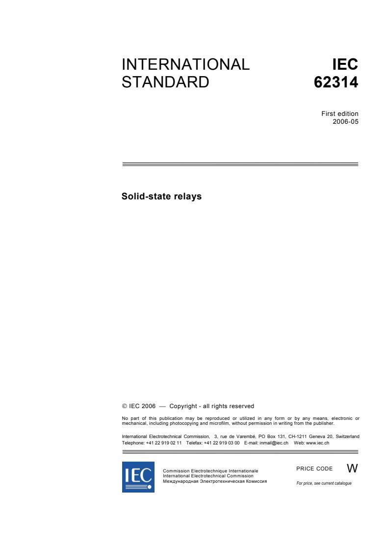 IEC 62314:2006 - Solid-state relays