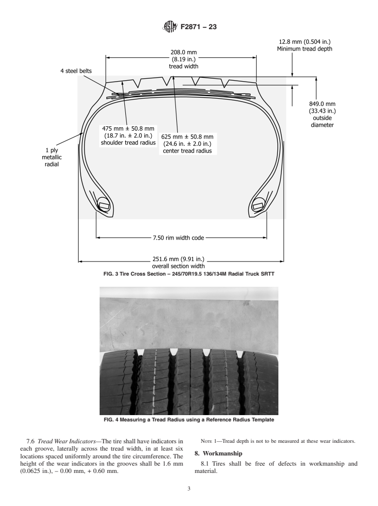 ASTM F2871-23 - Standard Specification for 245/70R19.5 136/134M Radial Truck Standard Reference Test Tire
