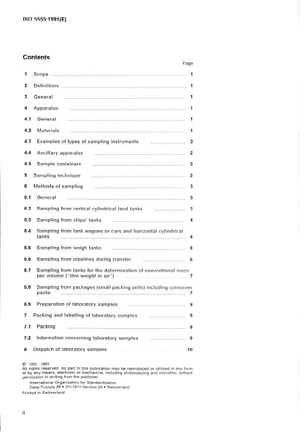 ISO 5555:1991 ISO 5555:1991 - Animal and vegetable fats and oils -- Sampling - Page 2 preview