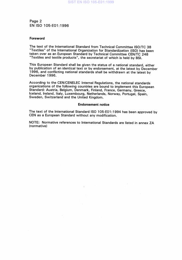EN ISO 105-E01:1996 EN ISO 105-E01:1999 - Page 4 preview