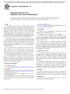 ASTM D8530/D8530M-23 ASTM D8530/D8530M-23 - Standard Guide for the Selection and Use of Waterstops - Page 1 preview