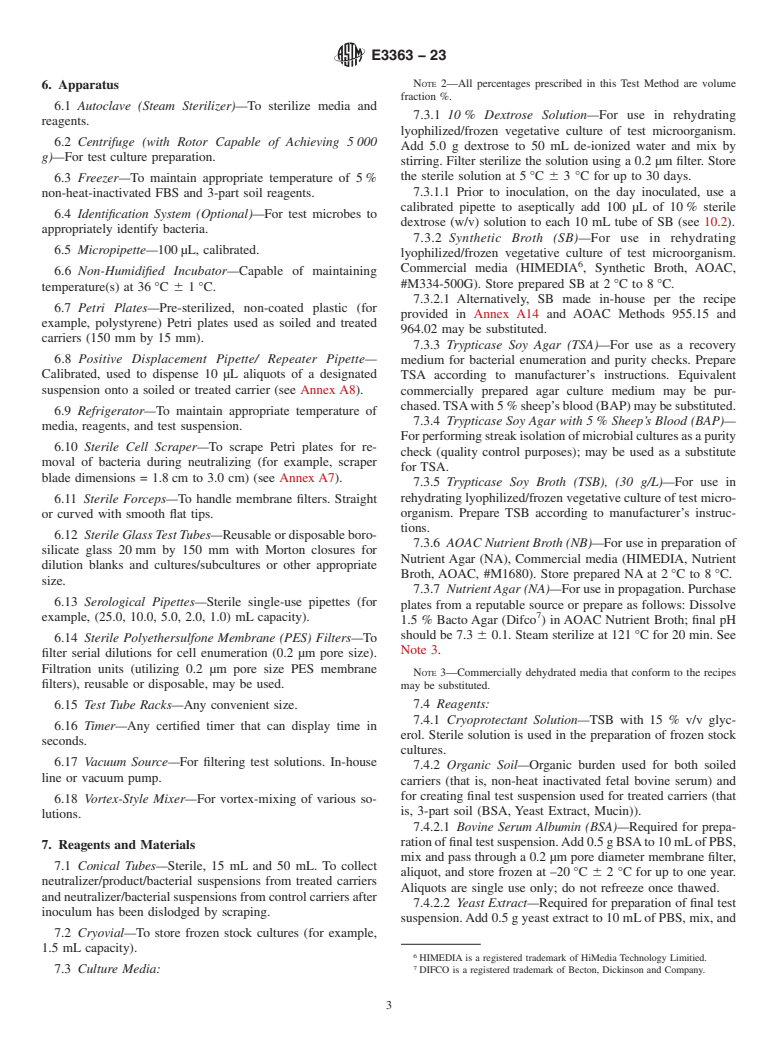 ASTM E3363-23 - Standard Test Method for Quantitative Performance Evaluation of Antimicrobial Towelettes