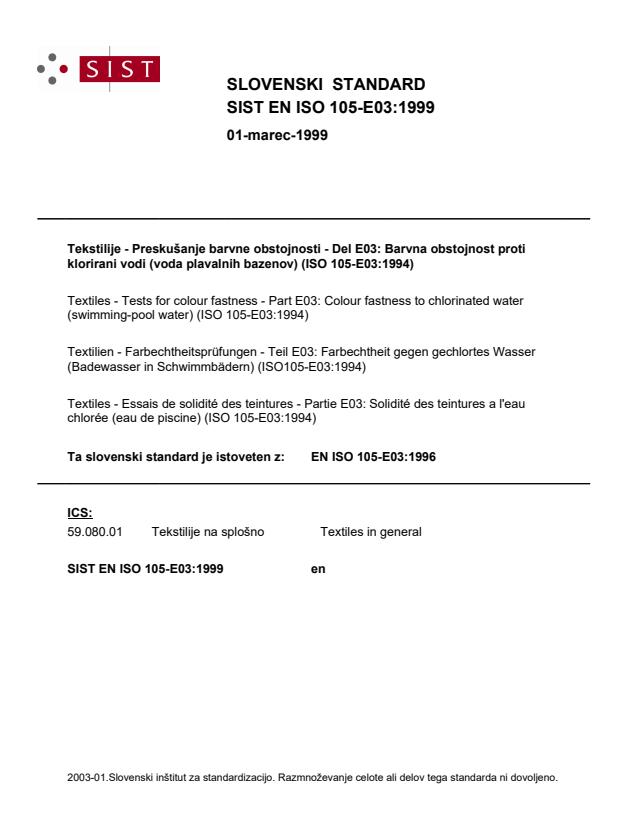 EN ISO 105-E03:1999