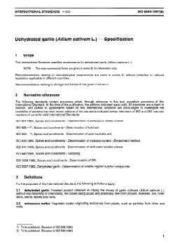 ISO 5560:1997 - Dehydrated garlic (Allium sativum L.) — Specification
Released:7/24/1997 - Page 3 preview