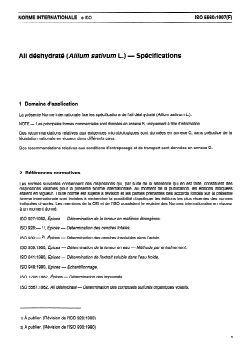 ISO 5560:1997 - Ail déshydraté (Allium sativum L.) — Spécifications
Released:7/24/1997 - Page 3 preview